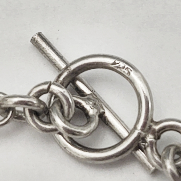 Vintage Sterling Silver Ball Bracelet with Toggle Closure - Picture 4 of 5